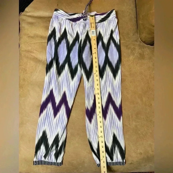 CALYPSO BY ST BARTH LIGHTWEIGHT SILK BLEND IKAT DRAWSTRING COVERUP JOGGERS SMALL - Picture 10 of 12